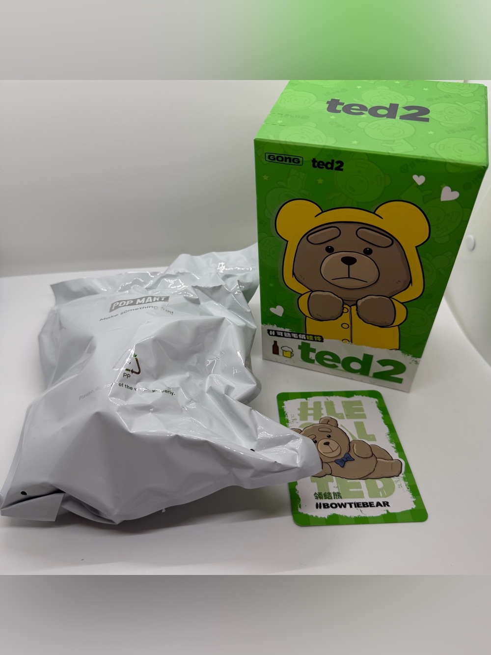 Pop Mart Ted2 Plush Pendant Series Confirmed Bow Tie Bear - Picture 2 of 7